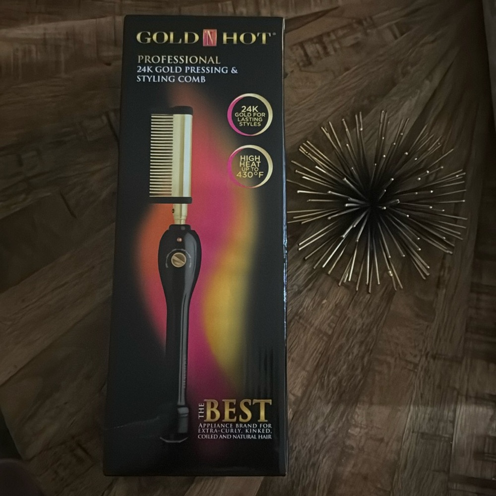 Gold N Hot Professional 24K Gold Pressing & Styling Comb Lifting & Straightening